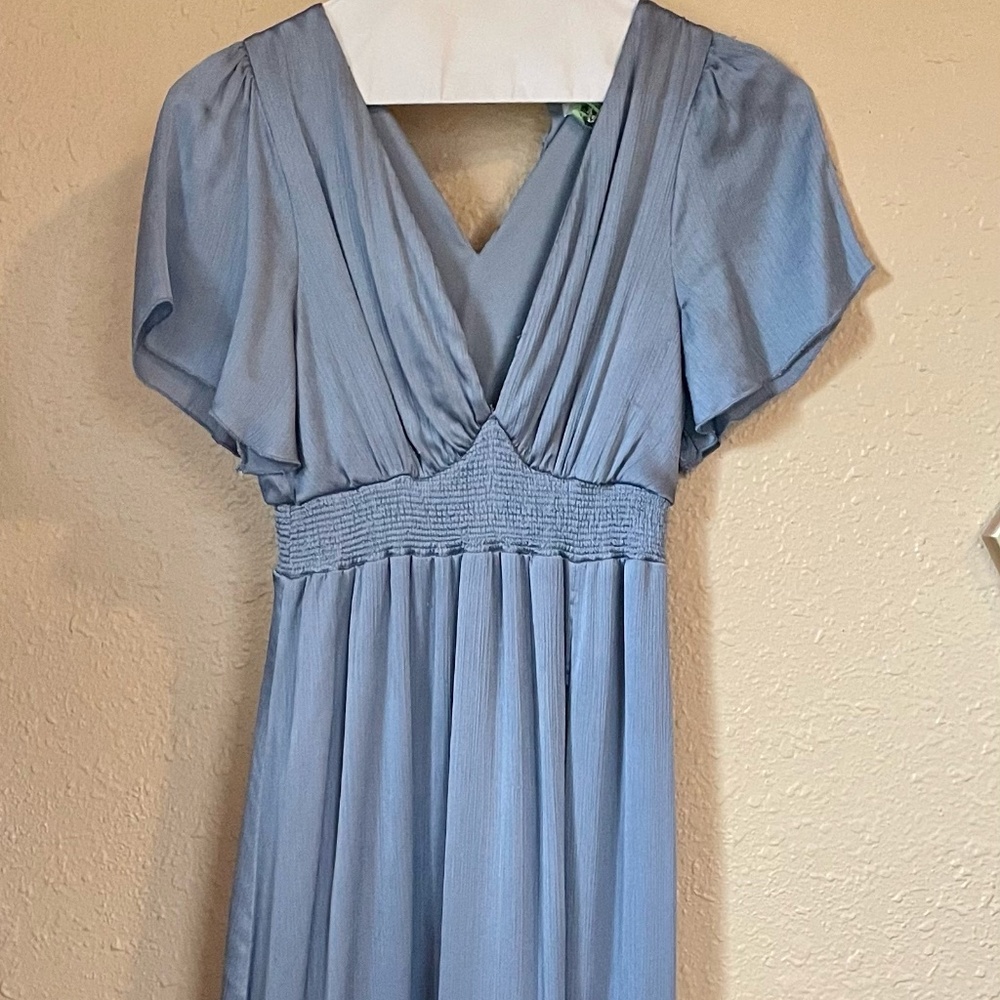 Baltic Born Light Blue Maxi Dress with Flutter Sleeves